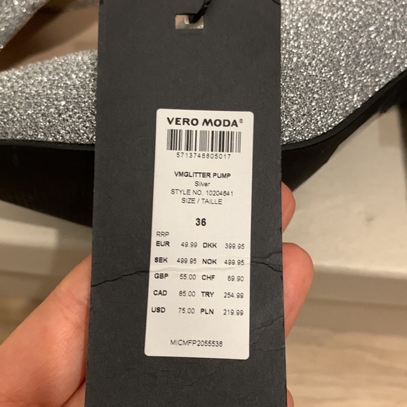 BNWT VERO MODA GLITTER CHUNKY PUMP SIZE 5 - Picture 8 of 8